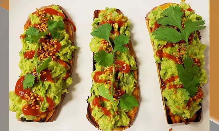 Vegan Sweet Potato Toast with Guacamole