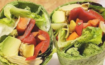 Veggie Packed Spinach Wraps