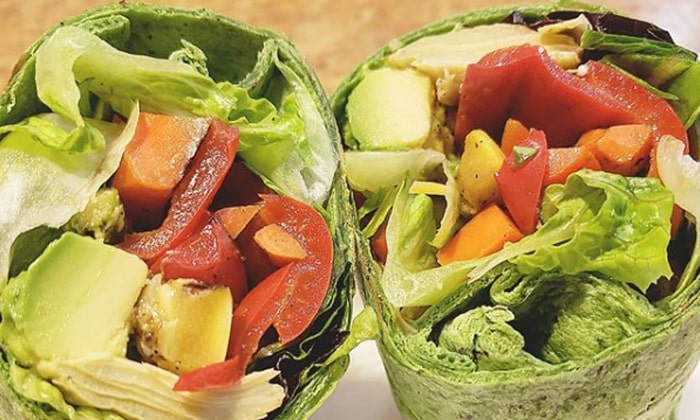 Veggie Packed Spinach Wraps