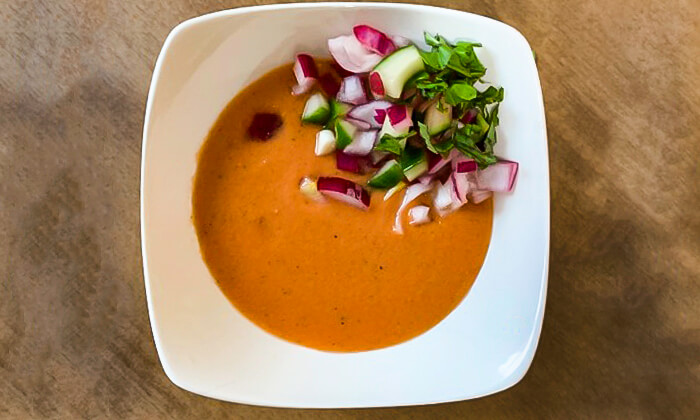 Citrus Marinated Watermelon Gazpacho