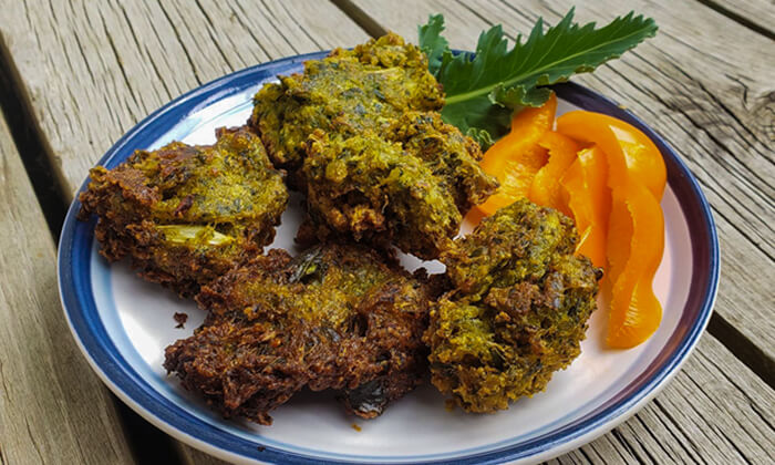 Fried Kale and Onion Vegetable Fritters