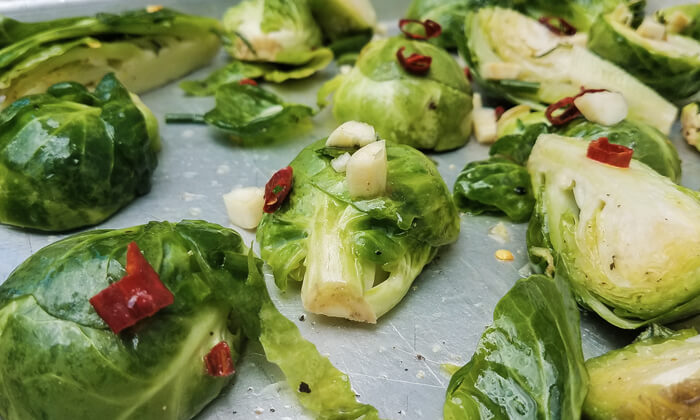 Prepared Oven Roasted Brussels Sprouts