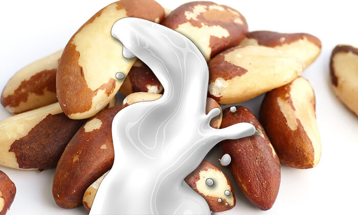 Brazil nuts with a splash of plant-based milk