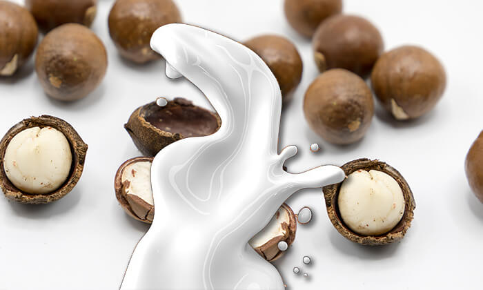 macadamia-nut-milk Macadamia nuts with a splash of plant-based milk