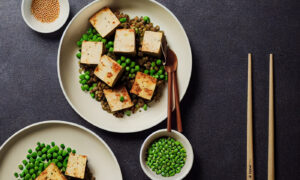 Tofu, lentils, and peas - all great vegan sources of protein