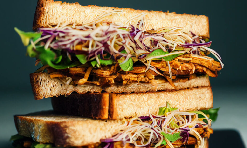 tempeh-ruben Tempeh ruben sandwich with cole slaw