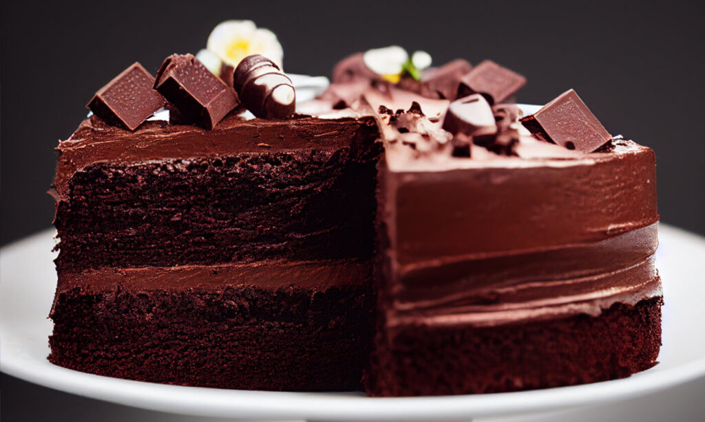 Decorated vegan chocolate cake