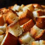Homemade croutons from stale bread